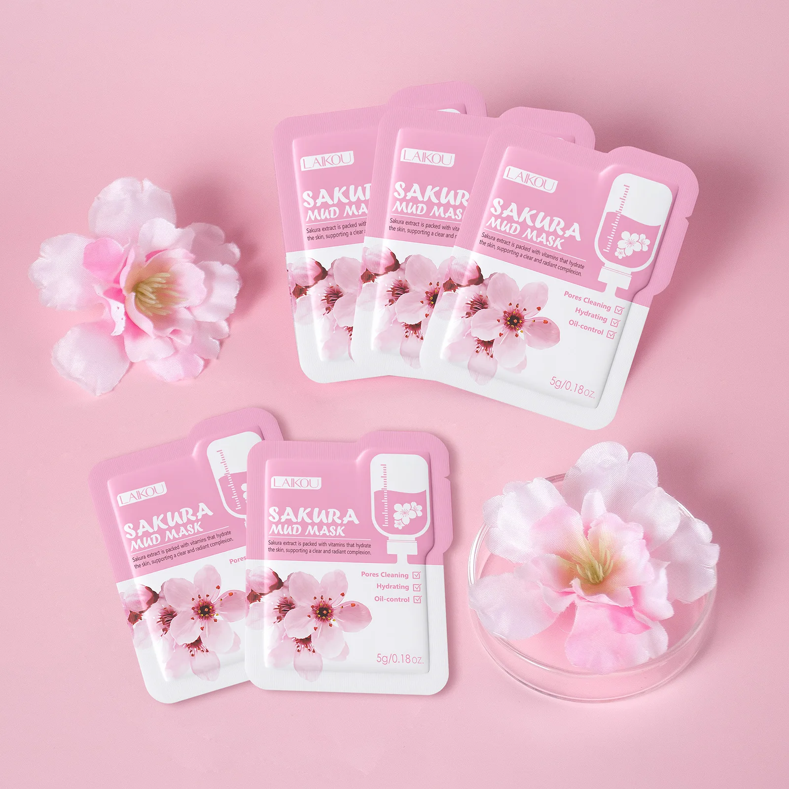 Laikou Sakura Clay Mask Trial  - Dust Mask Construction ulasan dan harga